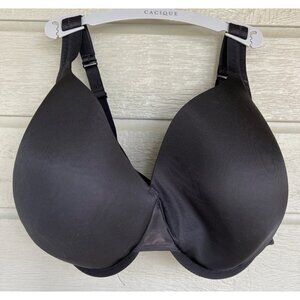 Cacique Lane Bryant Womens Lightly Lined Full Coverage Black Bra Size 40G